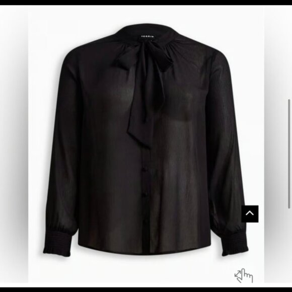 NWT black blouse with‎ bow tie - Picture 5 of 9